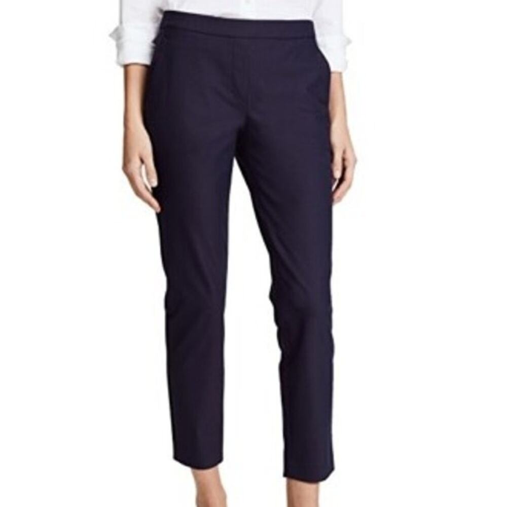 Theory Thaniel Approach Cropped Stretch Twill Navy Pants Women's Size 00 NWT